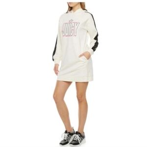 Juicy Couture Women's‎ Off-White Sporty Long Sleeve Hoodie Dress Large